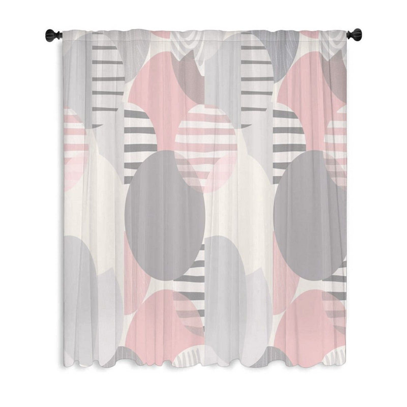 Rideau transparent en polyester Kimla, L 50 po x L 96 po