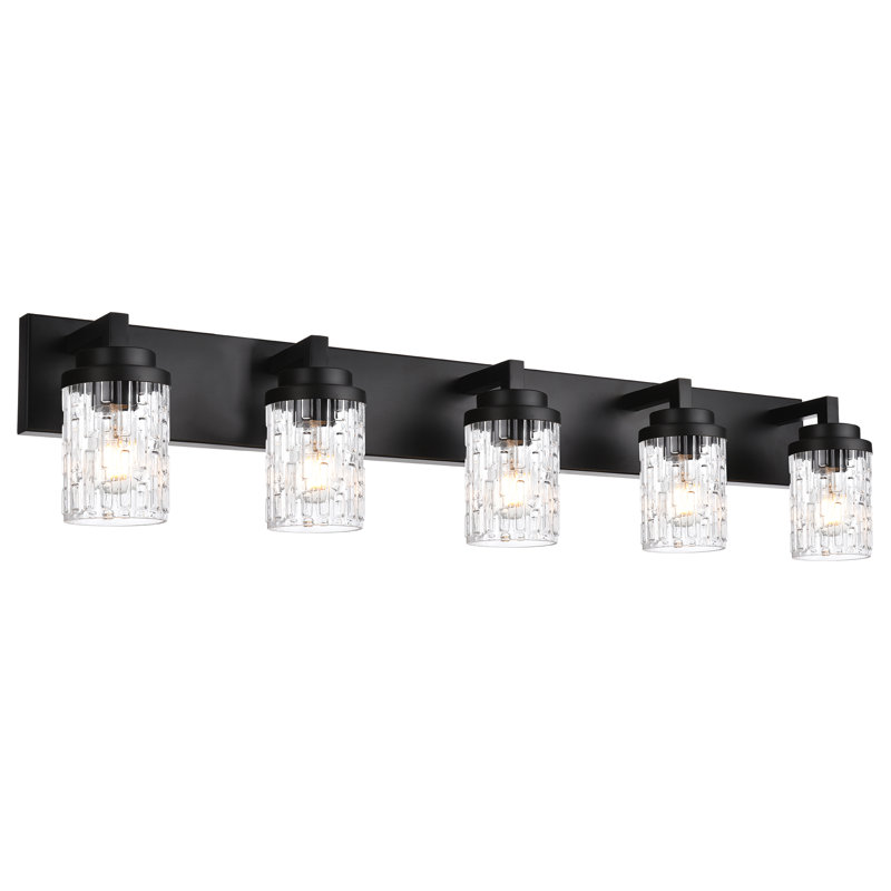Éclairage de salle de bain 5 lumières à intensité variable noir Daniel-Louis