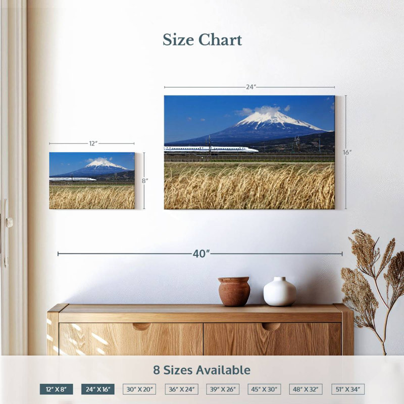 Nicci Bullet Train By Mount Fuji, 16" H x 24" W