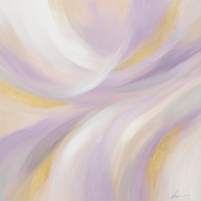 «Golden Drift», art mural abstrait sur toile tendue, H 30 po x l 30 po