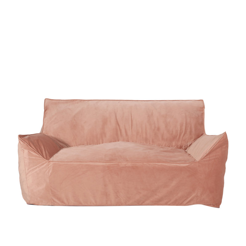 2-Seater Oversized Bean Bag Chair With Armrests, Pink