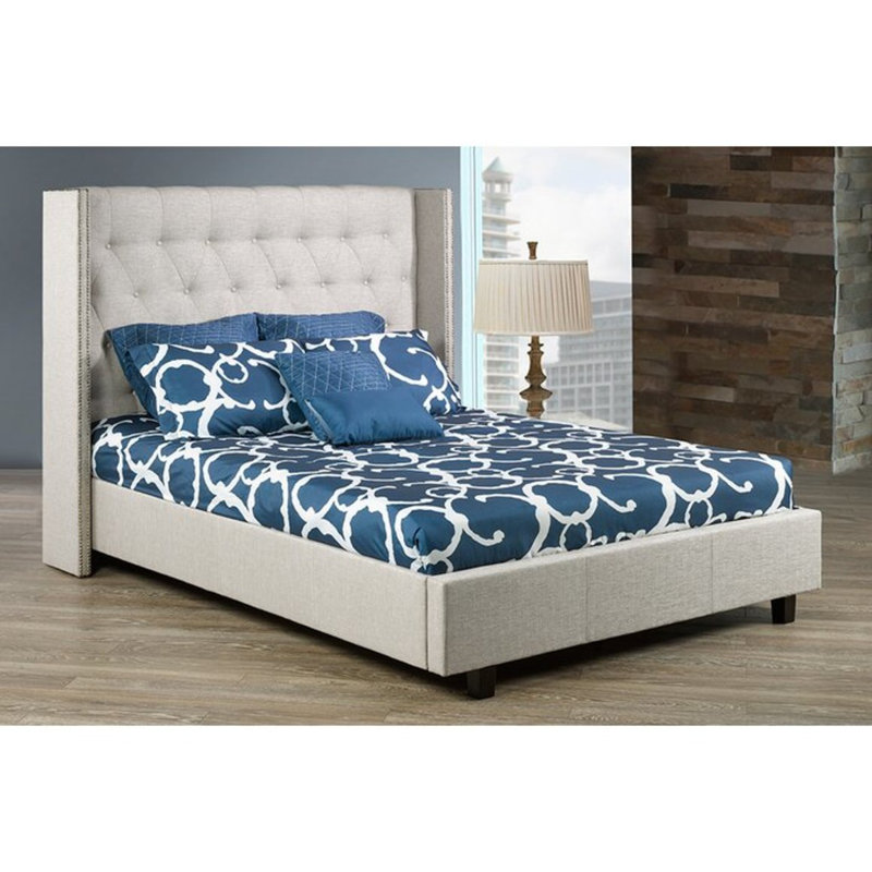 Syverson Upholstered Headboard, Full, Linen - Beige