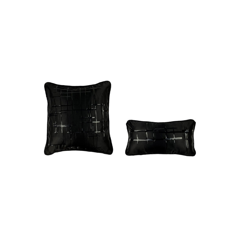 Paire de croisillons en satin noir Duchesse, Noir