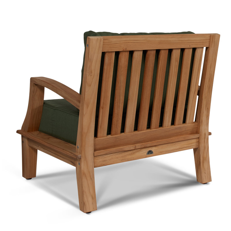 Grande Patio Chair with Sunbrella Cushions, Charcoal Grey Sunbrella®, Natural Sanded