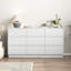 Commode blanche 9 tiroirs en bois, grande commode moderne avec meuble télé | Idée de cadeau-1867954522