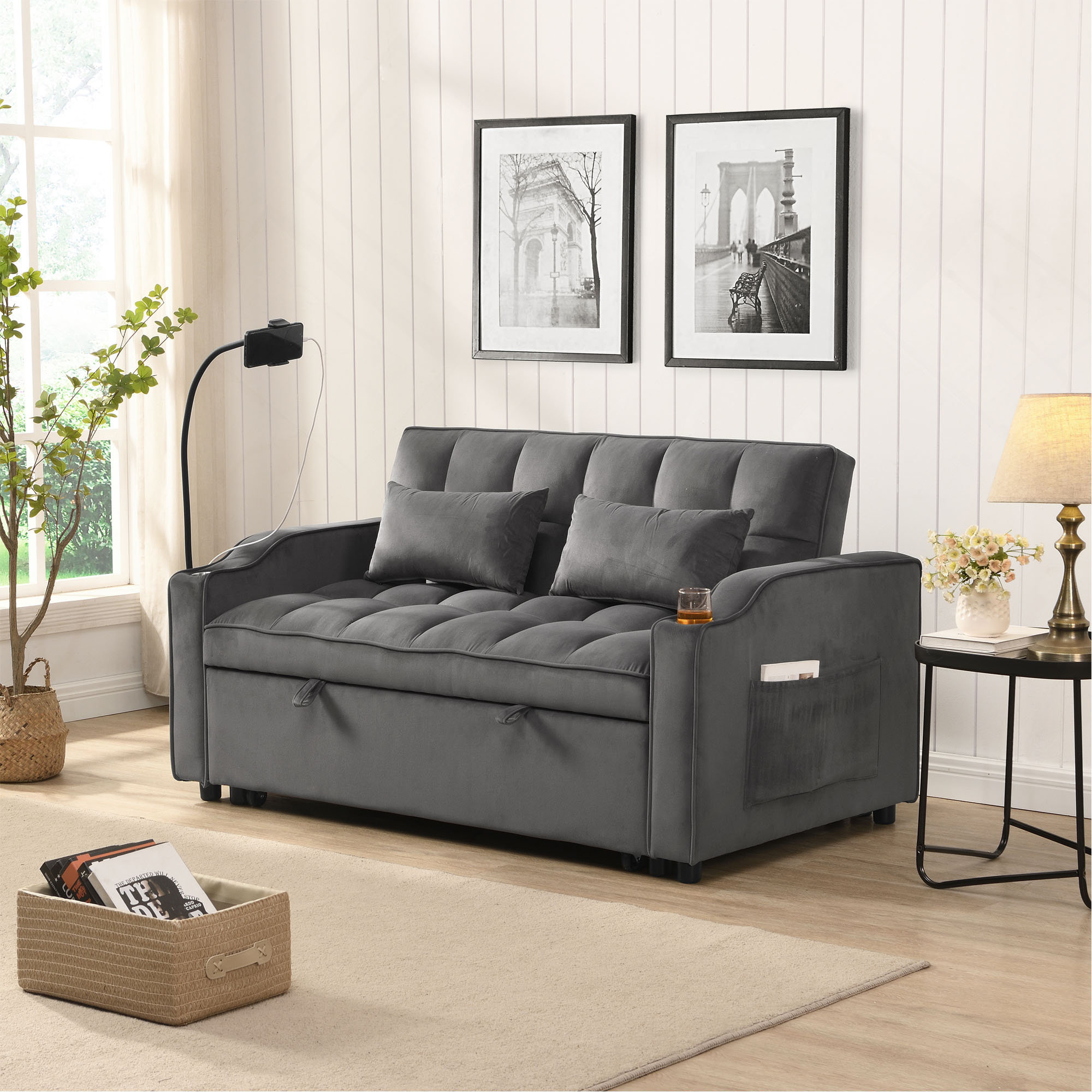 Wrought Studio™ Sofa Bed With Trundle | Wayfair