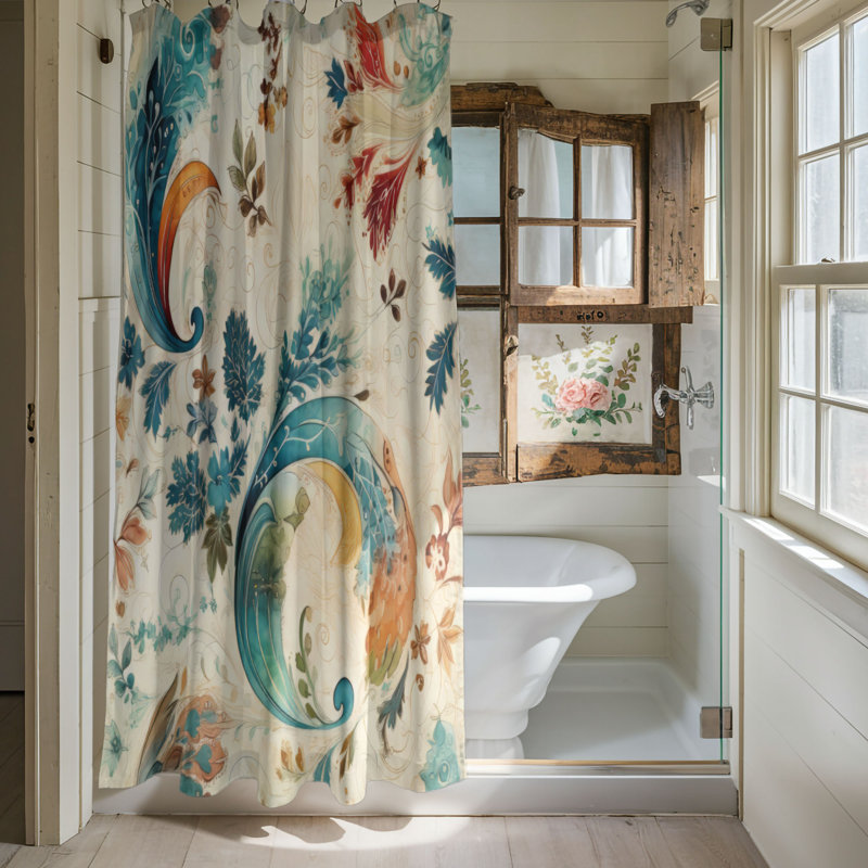 Rideau de douche Timeless Paisley - Premium, H 74 po x l 71 po