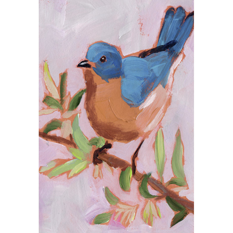 Oiseau chanteur peint I, H 30 po x l 20 po