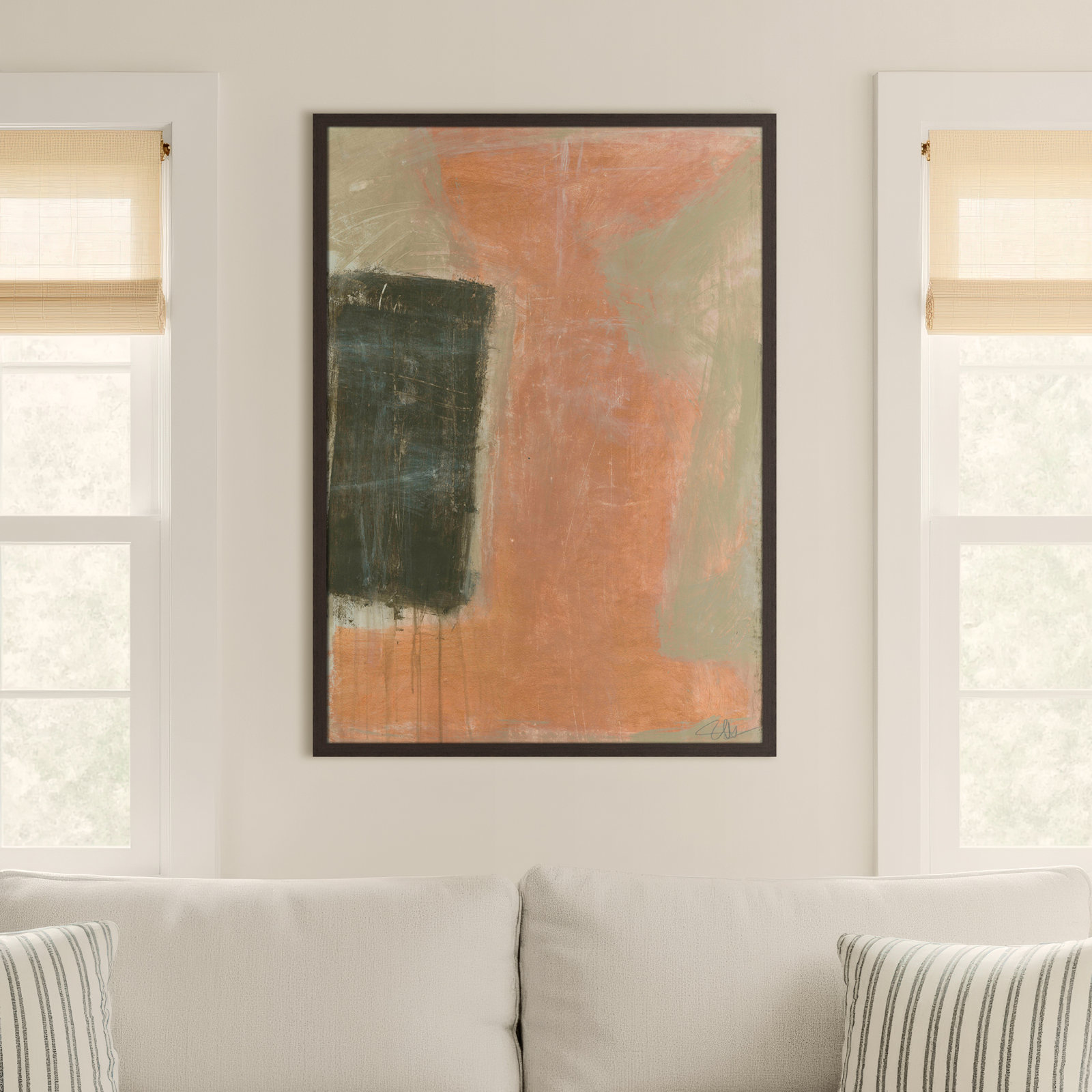 Anali "Autumn Sandbox" Painting, 35.5" H x 25.5" W x 0.75" D, Walnut