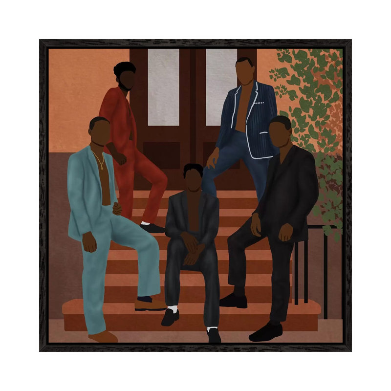 The Colour Is Black by Sarah Dahir - Painting on Canvas, 45.72 cm H x 45.72 cm W, Black Framed