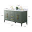 Ensemble de meuble-lavabo double 60 po avec plateau en marbre Chambery-94811330-94811328