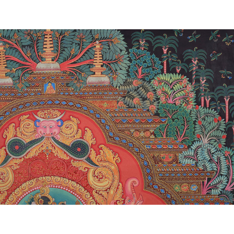 Déesse traditionnelle Newari Vasundhara (Thangka sans brocart)