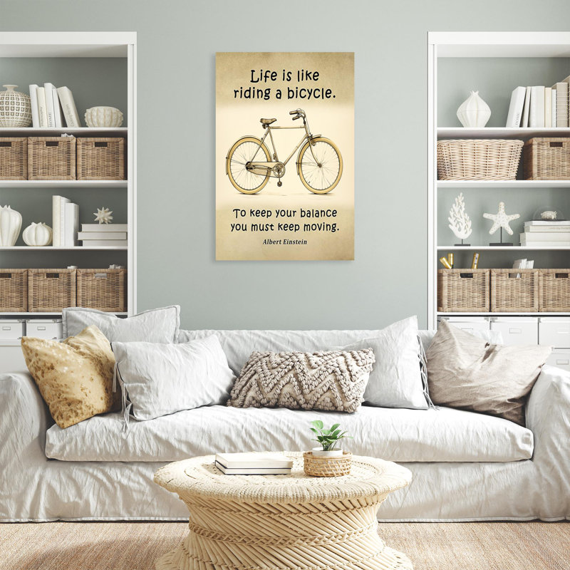 "Life is Like Riding A Bicycle 2" - 1 pièce Rectangle, H 20 po x l 16 po x P 1,25 po