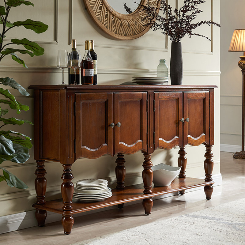 Console American, H 35,04 po x l 59,06 po x P 14,96 po, Brun