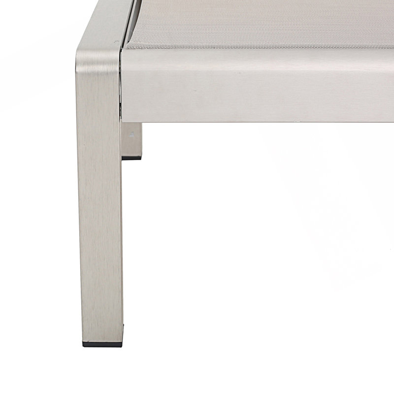 Ensemble de 2 chaises longues, Gris clair, 2