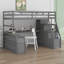 Lit mezzanine avec tiroirs, tablettes et bureau-2014404603
