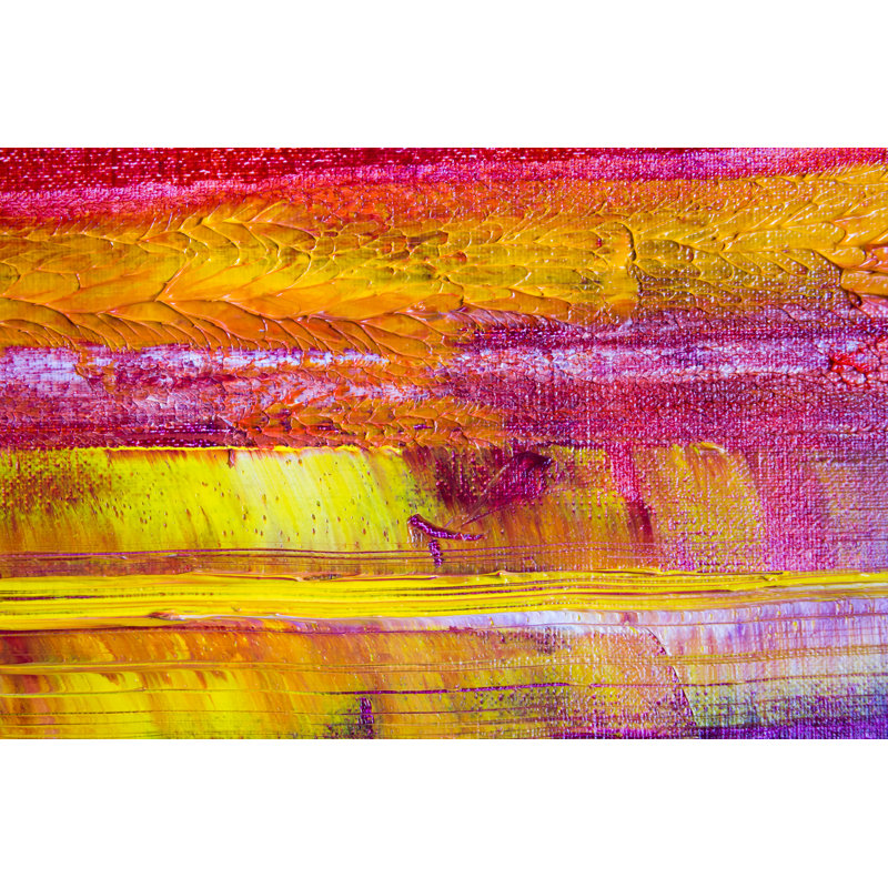 Abstract Painted Canvas - Wrapped Canvas Print, 61cm H x 91cm W x 3.8cm D