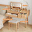 Coiffeuse en bois massif avec miroir inversé et modes d'éclairage-464247376-437111541