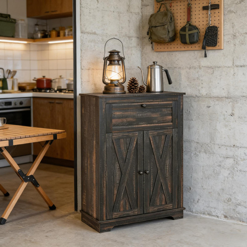 Buffet rustique avec tablette réglable