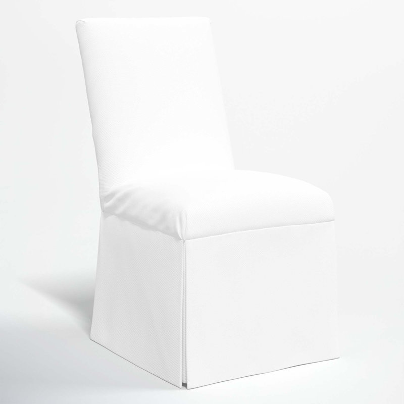 Ivanka 20'' H Upholstered Parsons Chair, White Performance Twill