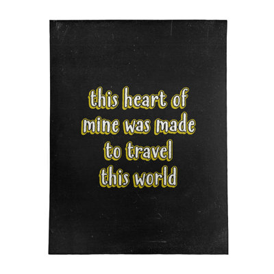 Tapis en polyester de style tableau noir travel love quot
