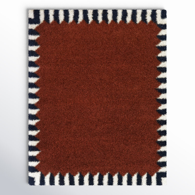 Charter Area Rug in Rust Red/Black/White, Rectangle 7'10" x 10'