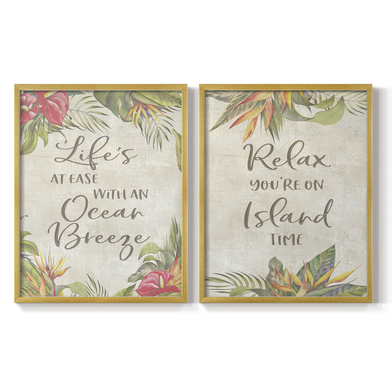 «Life's At Ease» - reproduction encadrée de qualité supérieure - prête à être accrochée - aucun clou requis - aucun clou requis