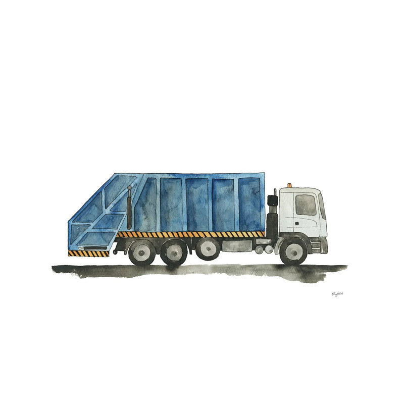 Garbage Truck 1 Piece Wrapped Canvas Wall Art, 66.04 cm H x 45.72 cm W