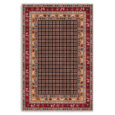 Pastel Lacasa Red Miniature Cotton Chenille Area Rug