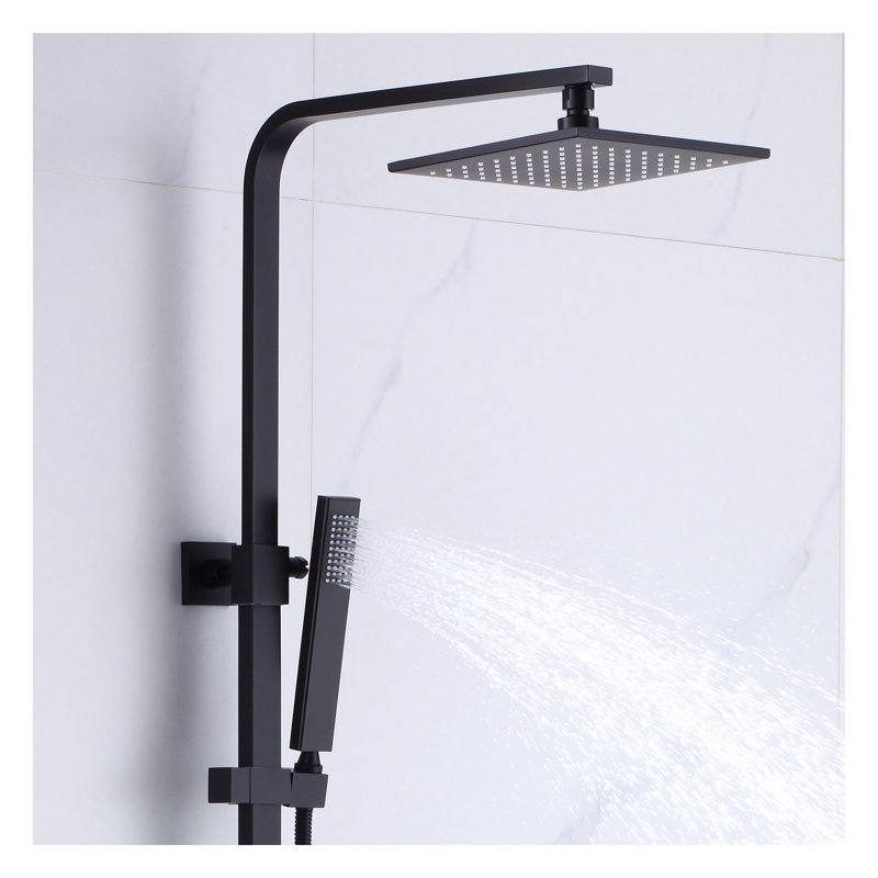 Robinet de douche avec valve brute, Noir mat
