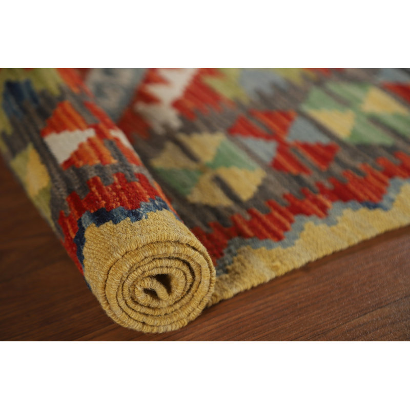 Tapis décoratif en laine South Western Kilim 4 x 5