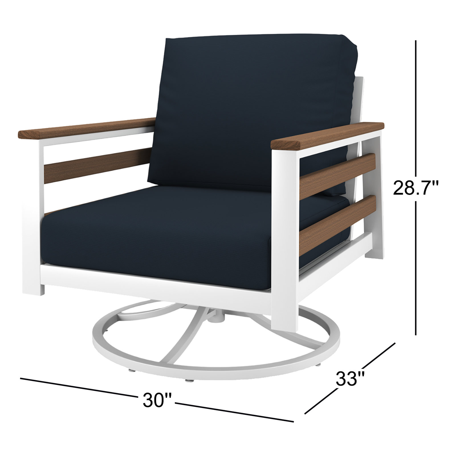 Townsend Sunbrella® Patio Lounge Chair, Canvas Navy