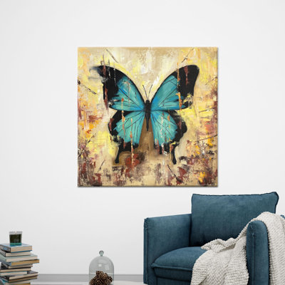 Reproduction imprimée sur toile de papillon Boho: élégante décoration murale en verre, 1P