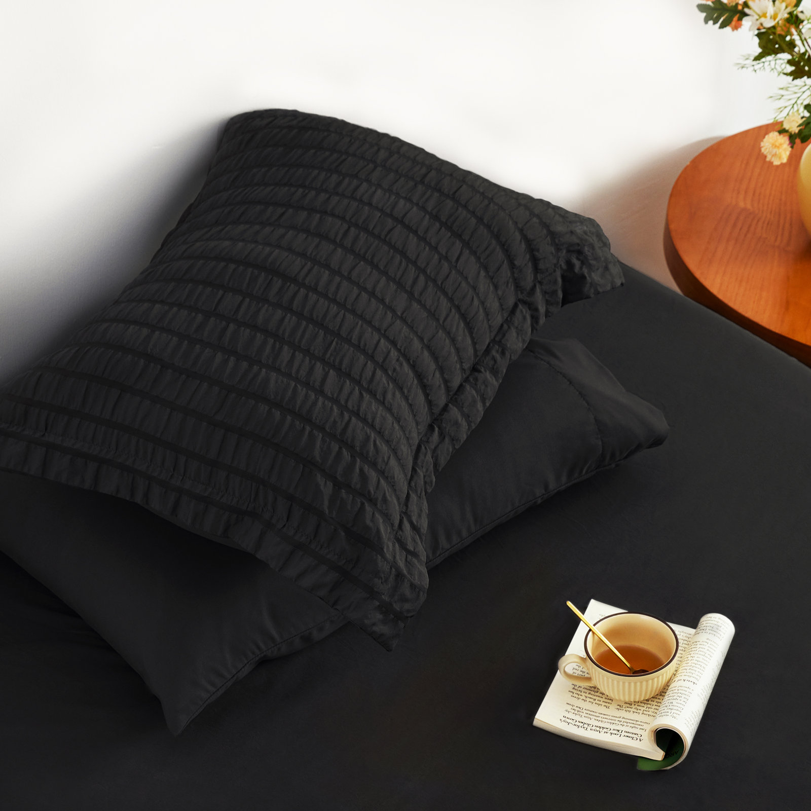 Bedding, Black, TwinXL-5 Pieces