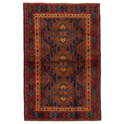 Teimani Brown, Navy Rug 4'1" x 6'4"