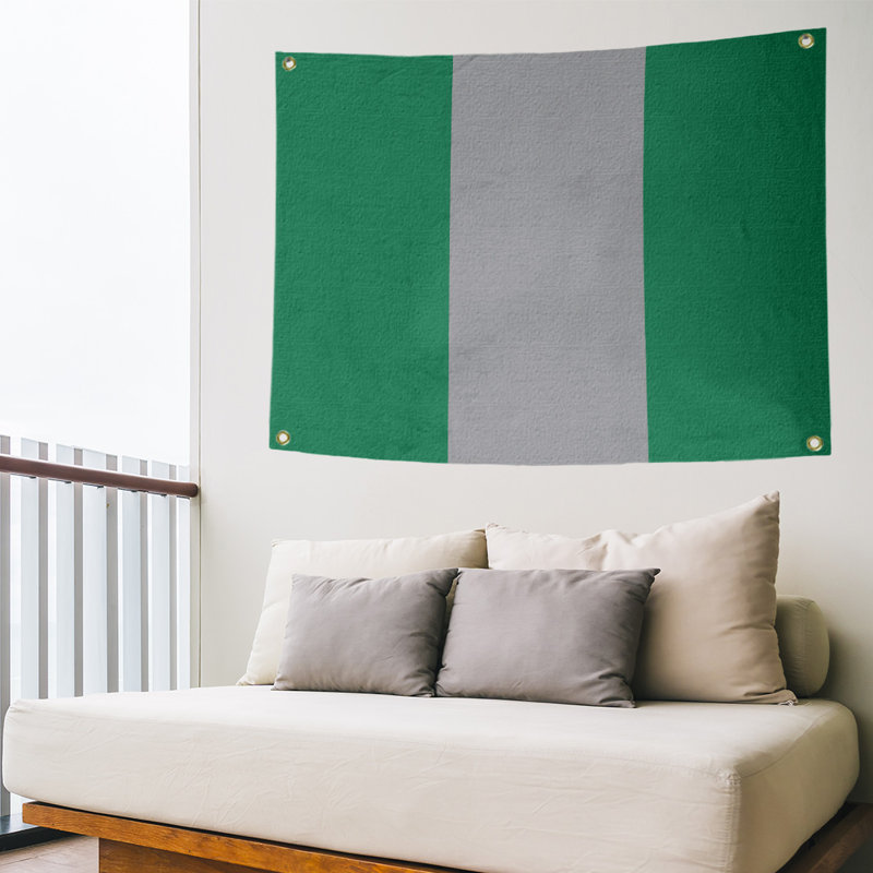 Tapisserie de polyester Vancouver, H 26 po x l 36 po x P 1 po, Vert / gris froid / vert
