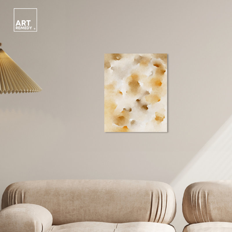 Amber and Beige Abstract Canvas Art, 16" x 20"