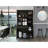 Della 90 Kitchen Pantry, One Drawer, Multiple Cabinets, Two Open Shelves -Black