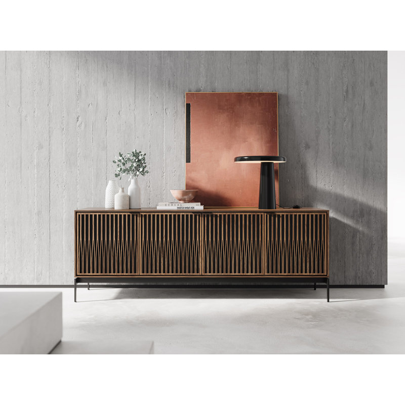 Elements - Cabinet with Console Base - Tune Door, Natural Walnut