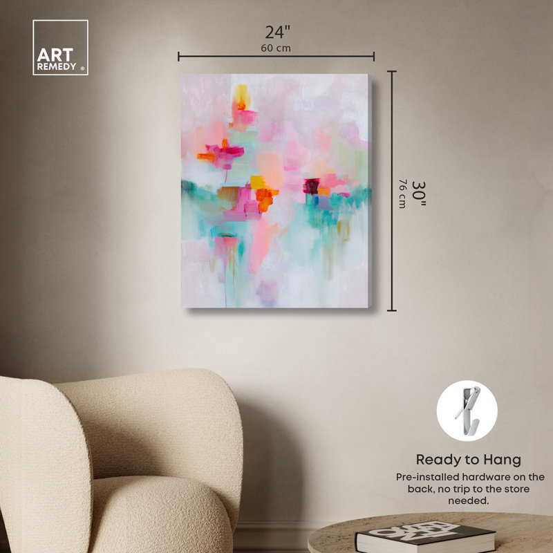 Décoration murale lumineuse «M Bonheur» par Art Remedy, H 30 po x l 24 po, Toile tendue avec châssis