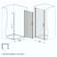 Cadre en aluminium de porte de douche pivotante, demi-cadre, film en verre trempé antidéflagrant de 1/4 po (6 mm)-124566489