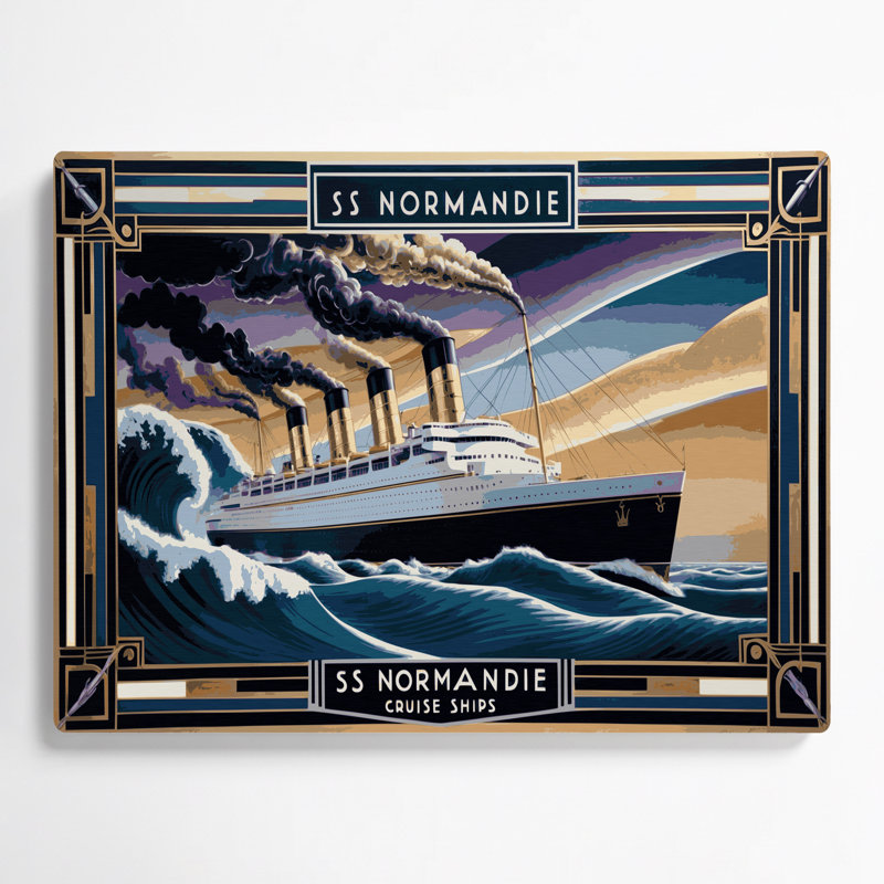 Transport, bateau de croisières rétro, art mural en métal gris, H 20 po x l 30 po x P 0,05 po