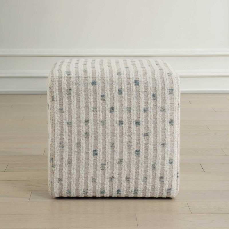 Uttermost Joie White Chenille Ottoman
