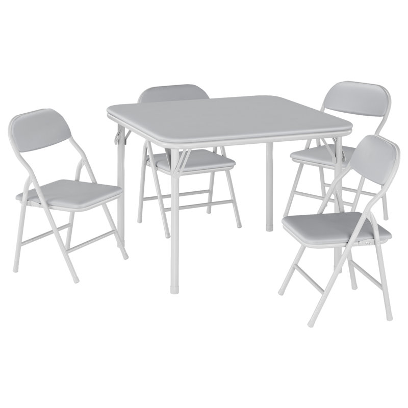 Ensemble de table pliante et 4 chaises pour enfants GarveeHome, Gris