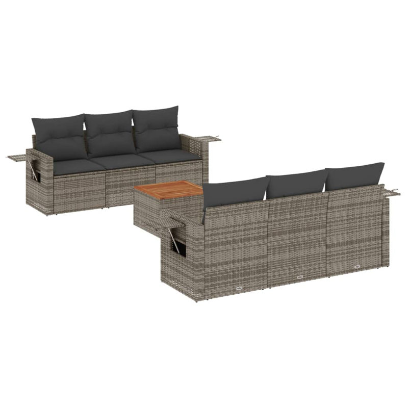 Ensemble de canapé de jardin Vidaxl gris