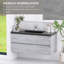 Meuble-lavabo mural moderne avec cuve en quartz noir-129599552