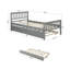 Lits simples peu encombrants avec structure et lit gigogne en bois gris pour les chambres modernes