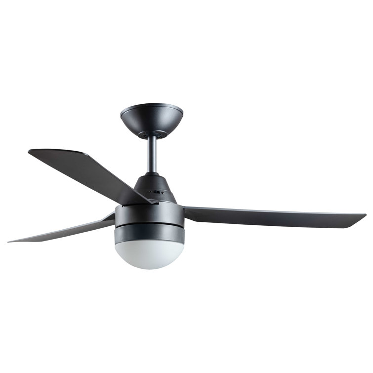 122Cm Harlene 3 - Blade Ceiling Fan with Remote Control and Light Kit Included