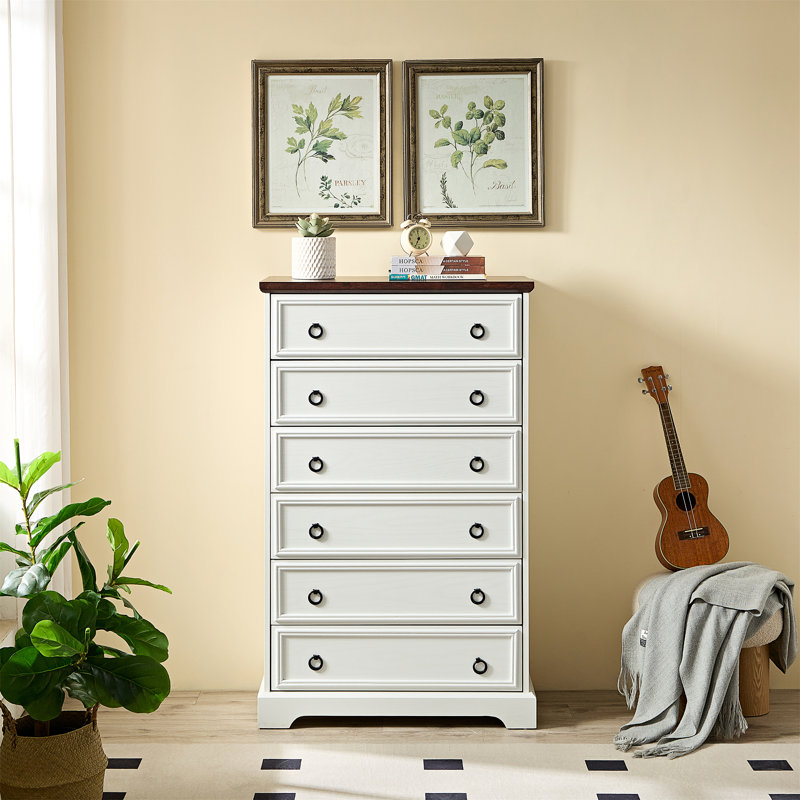 Commode 6 tiroirs Modern, Blanc