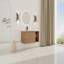 Meuble-lavabo mural de 40 po avec lavabo en céramique blanche et tablettes de rangement et 1 porte à fermeture en douceur, emballage Kd, contreplaqué